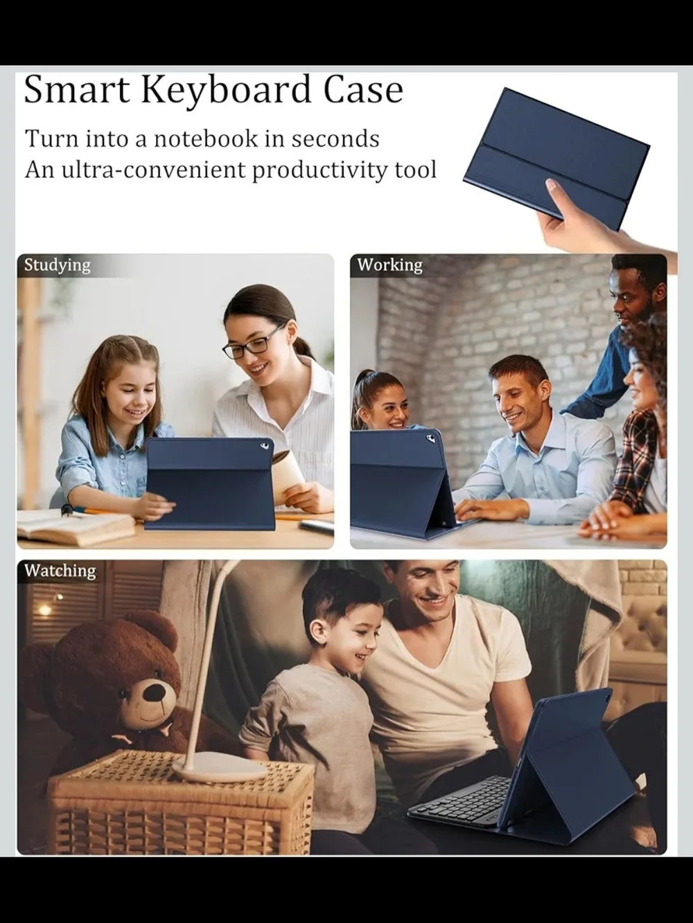 iPad 9th Generation Case with Keyboard 10.2 inch, Magnetic Detachable Wireless